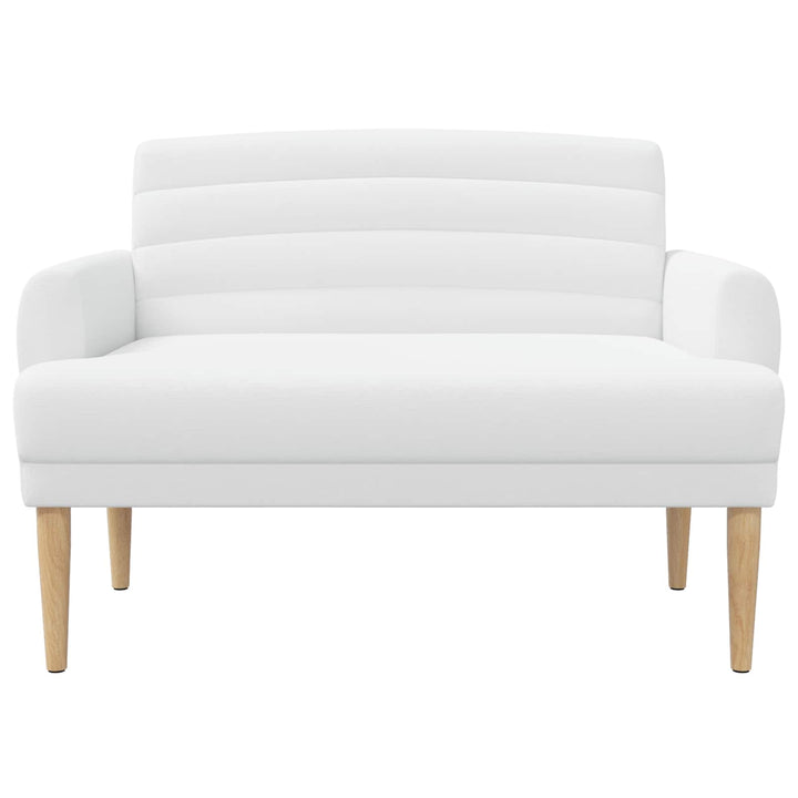 Loveseat Med Knapprapport Vit 116 X 67 X 80 Cm Tyg
