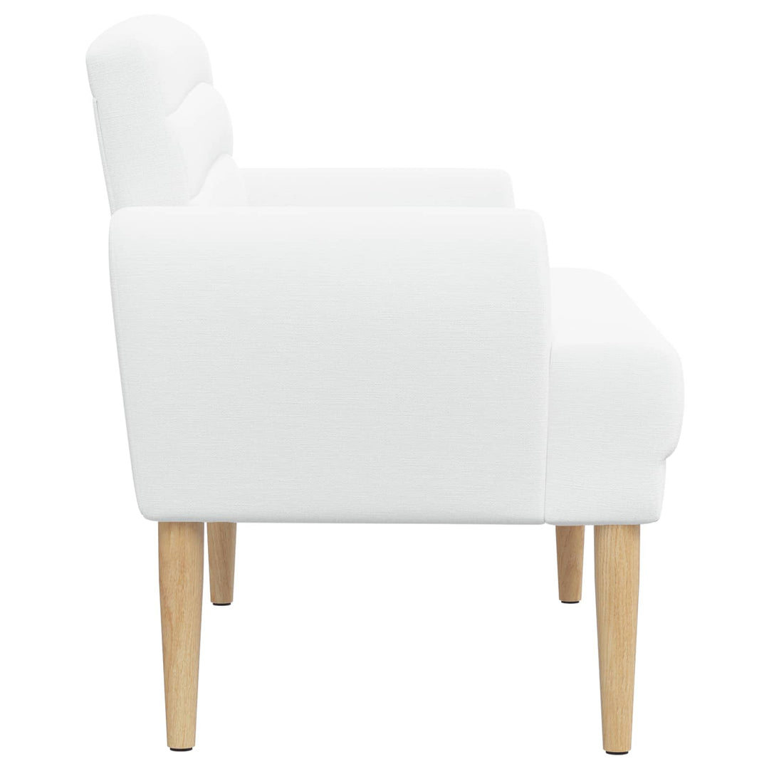 Loveseat Med Knapprapport Vit 116 X 67 X 80 Cm Tyg