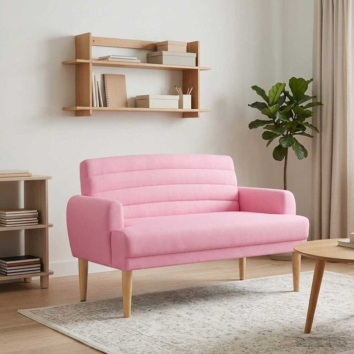 Loveseat Med Knapprapport Rosa 116 X 67 X 80 Cm Tyg