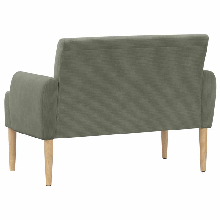 Loveseat Med Knapprapport Ljusgrå 116 X 67 X 81 Cm Kordread Tyg