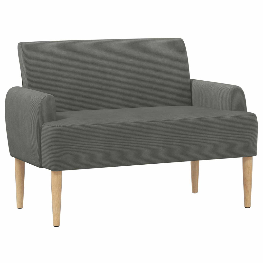 Loveseat Med Knapprapport Mörkgrå 116 X 67 X 81 Cm Kordread Tyg