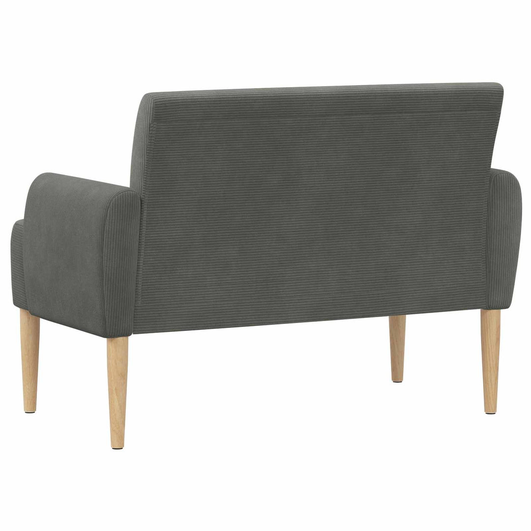 Loveseat Med Knapprapport Mörkgrå 116 X 67 X 81 Cm Kordread Tyg