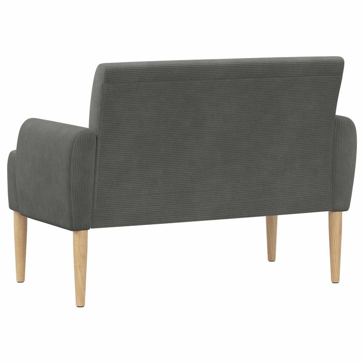 Loveseat Med Knapprapport Mörkgrå 116 X 67 X 81 Cm Kordread Tyg