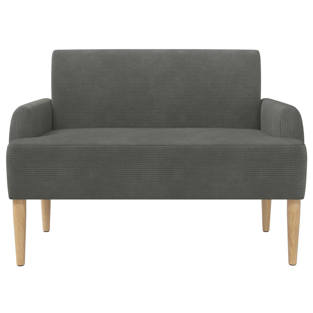 Loveseat Med Knapprapport Mörkgrå 116 X 67 X 81 Cm Kordread Tyg