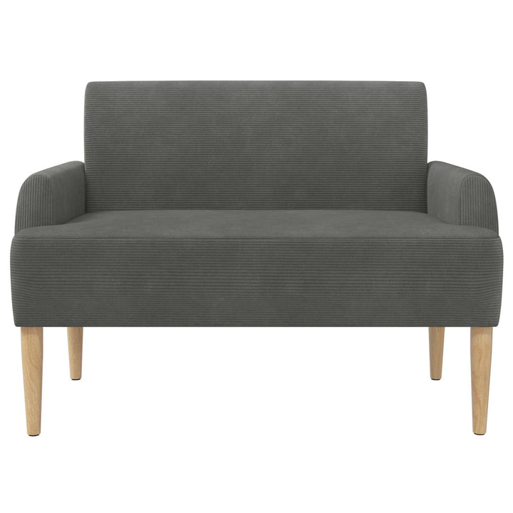 Loveseat Med Knapprapport Mörkgrå 116 X 67 X 81 Cm Kordread Tyg