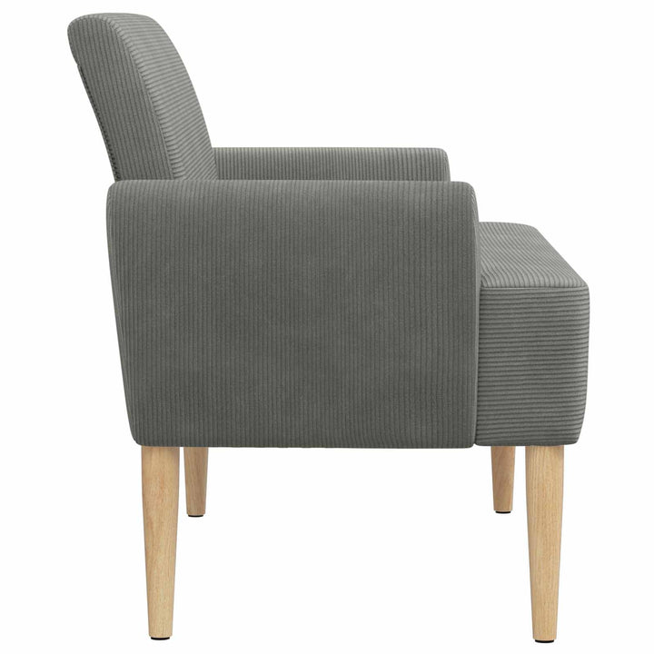 Loveseat Med Knapprapport Mörkgrå 116 X 67 X 81 Cm Kordread Tyg