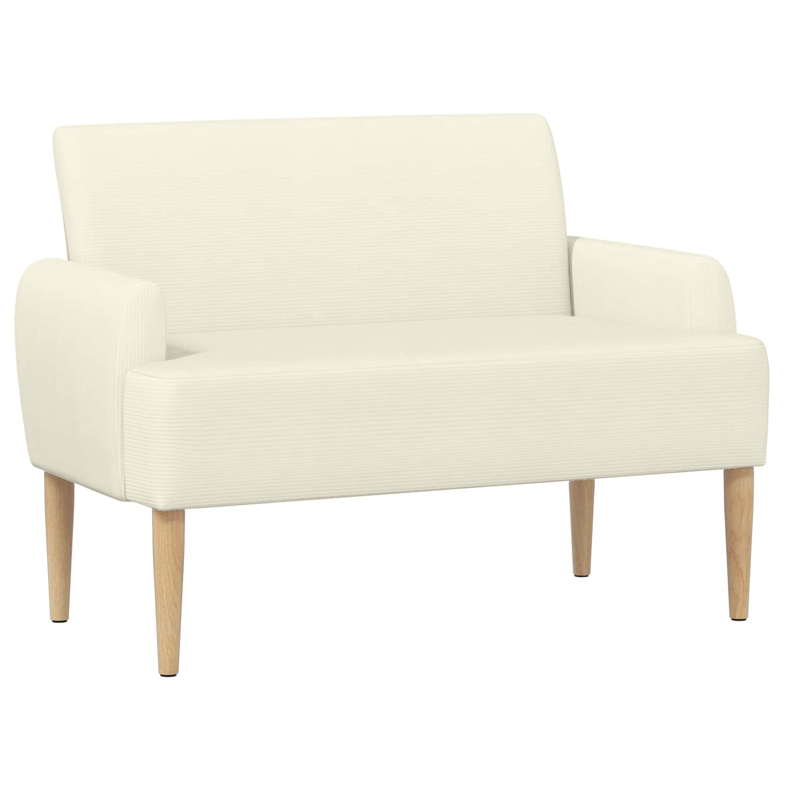 Loveseat Med Knapprapport Gräddvit 116 X 67 X 81 Cm