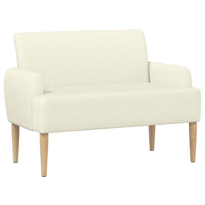 Loveseat Med Knapprapport Gräddvit 116 X 67 X 81 Cm