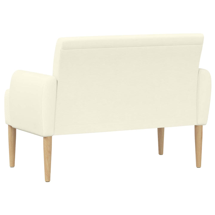 Loveseat Med Knapprapport Gräddvit 116 X 67 X 81 Cm