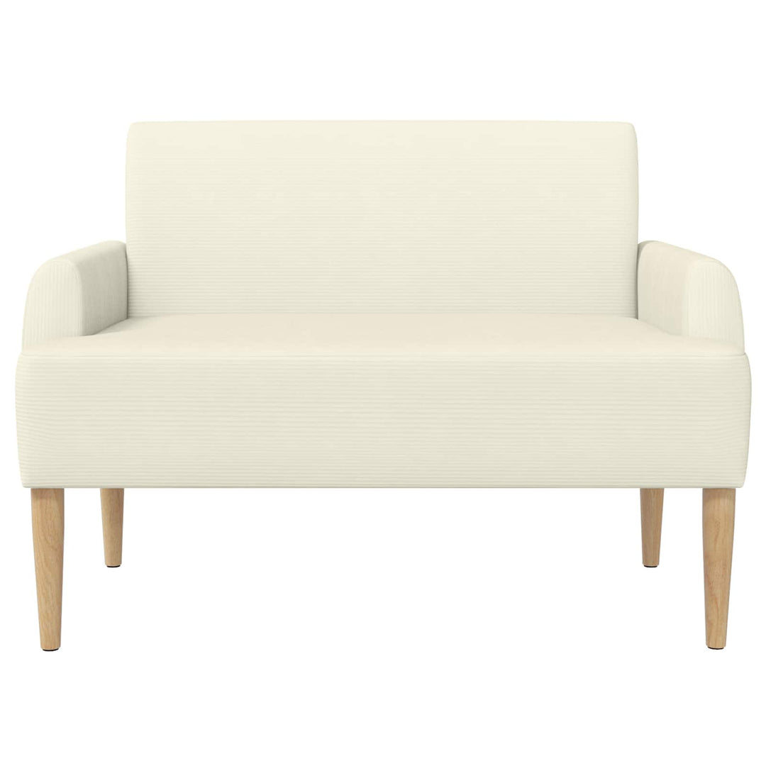 Loveseat Med Knapprapport Gräddvit 116 X 67 X 81 Cm