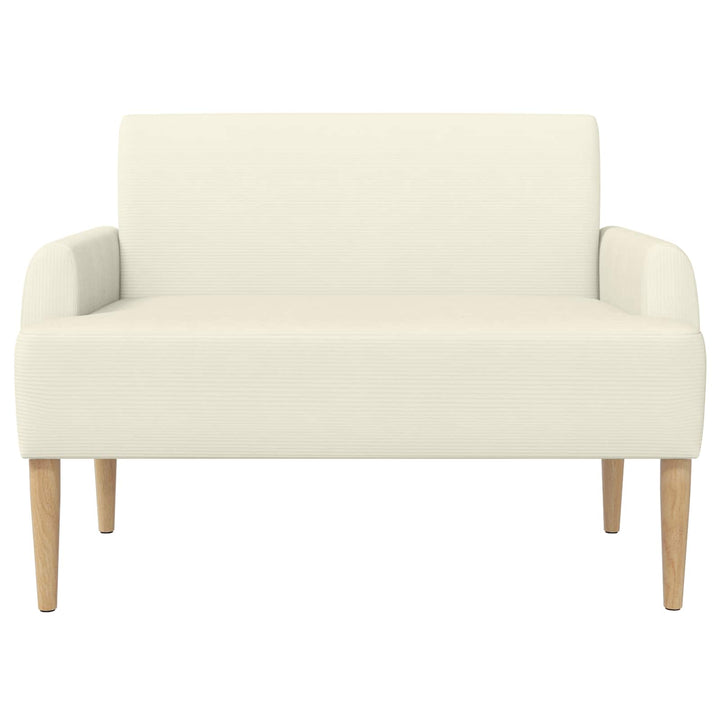 Loveseat Med Knapprapport Gräddvit 116 X 67 X 81 Cm