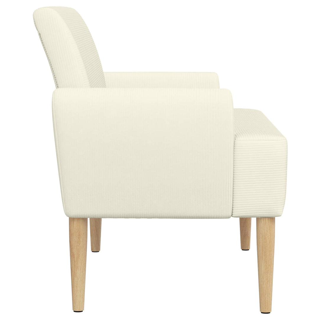 Loveseat Med Knapprapport Gräddvit 116 X 67 X 81 Cm