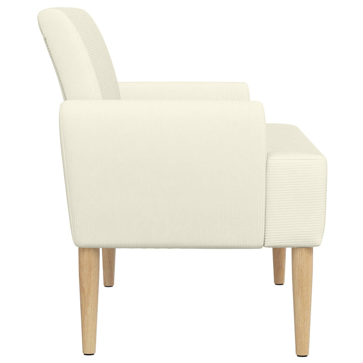 Loveseat Med Knapprapport Gräddvit 116 X 67 X 81 Cm
