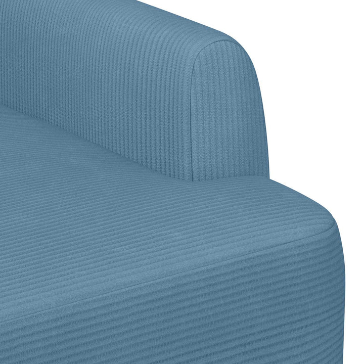 Loveseat Med Knapprapport Blå 116 X 67 X 81 Cm Kordread Tyg