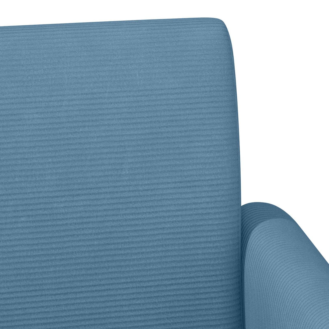 Loveseat Med Knapprapport Blå 116 X 67 X 81 Cm Kordread Tyg