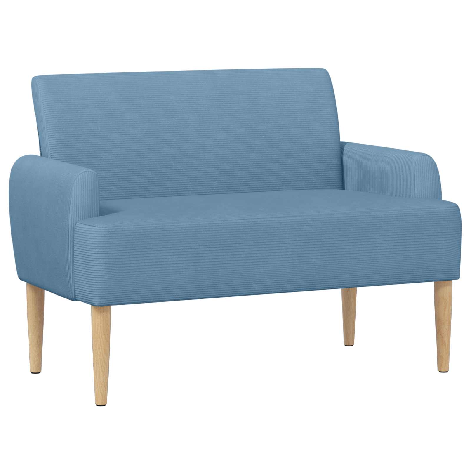 Loveseat Med Knapprapport Blå 116 X 67 X 81 Cm Kordread Tyg