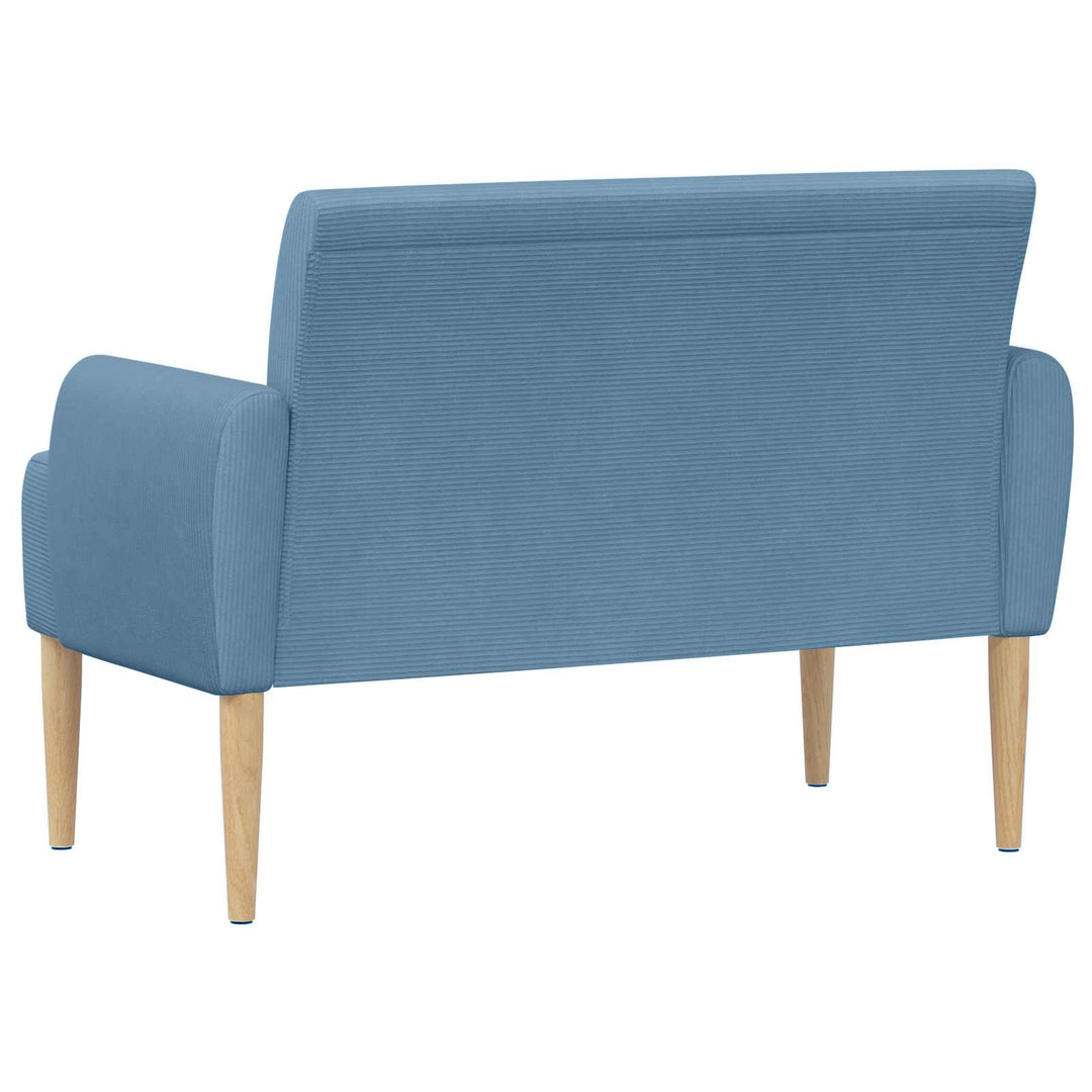 Loveseat Med Knapprapport Blå 116 X 67 X 81 Cm Kordread Tyg