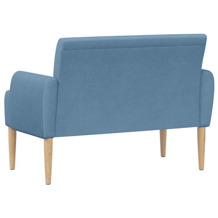 Loveseat Med Knapprapport Blå 116 X 67 X 81 Cm Kordread Tyg