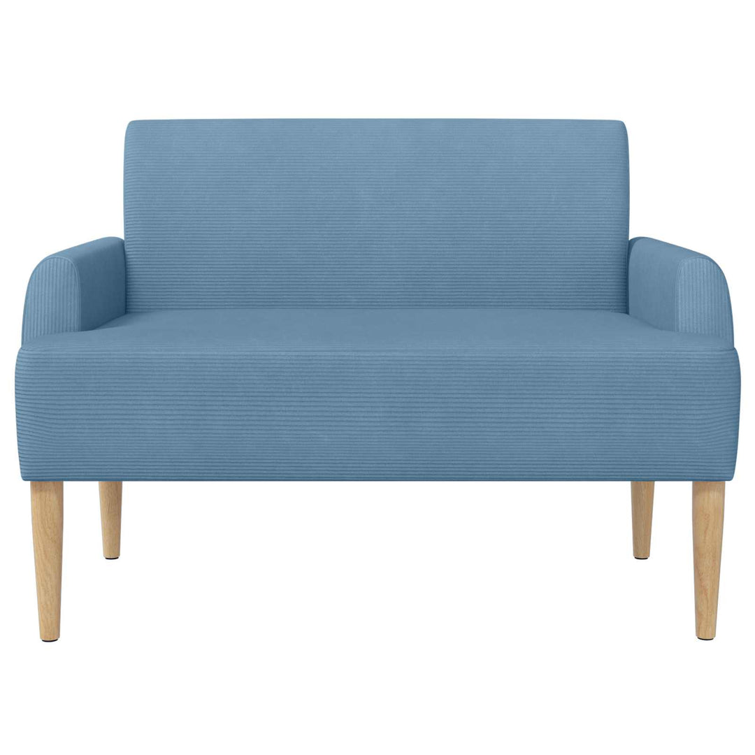 Loveseat Med Knapprapport Blå 116 X 67 X 81 Cm Kordread Tyg