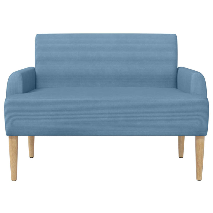 Loveseat Med Knapprapport Blå 116 X 67 X 81 Cm Kordread Tyg
