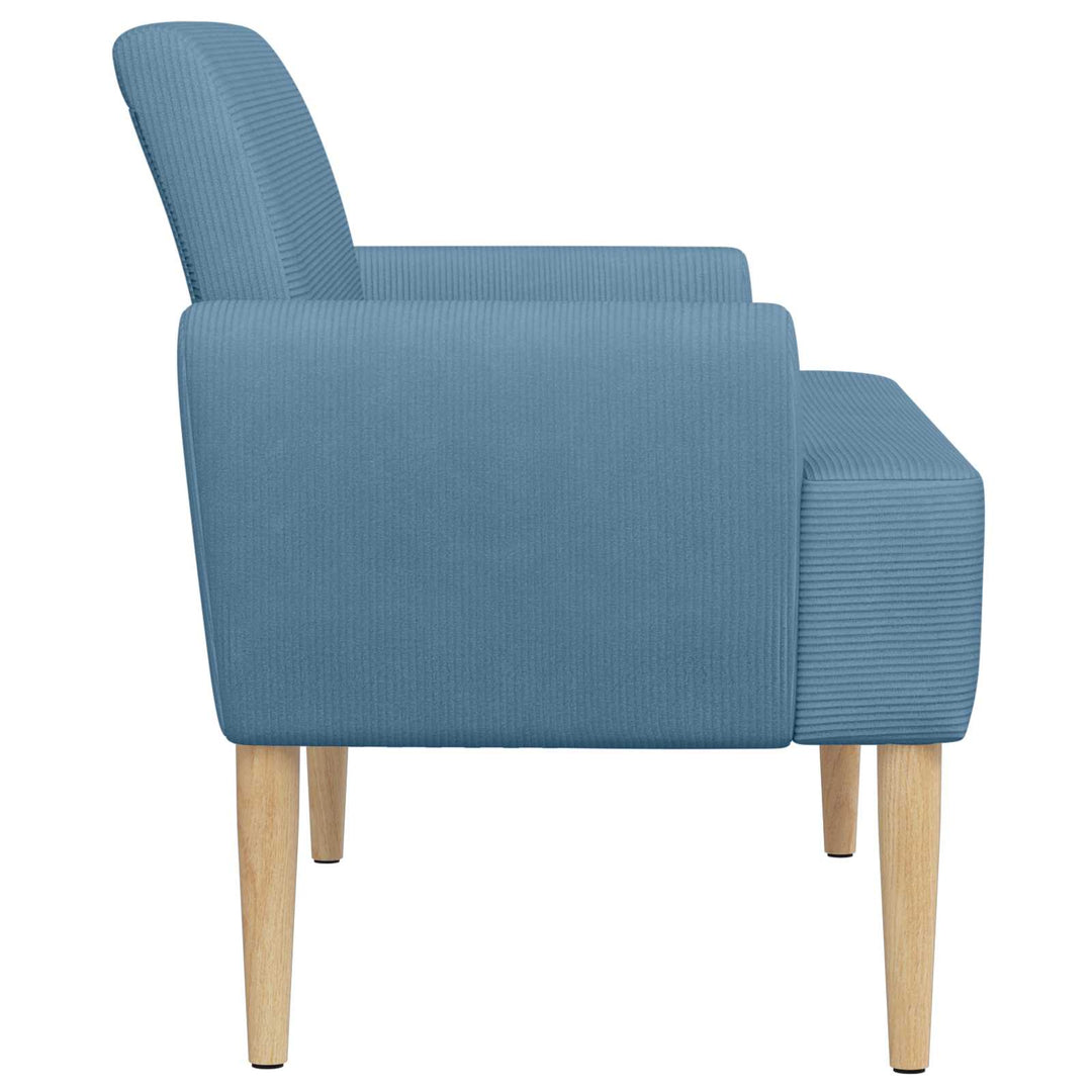 Loveseat Med Knapprapport Blå 116 X 67 X 81 Cm Kordread Tyg