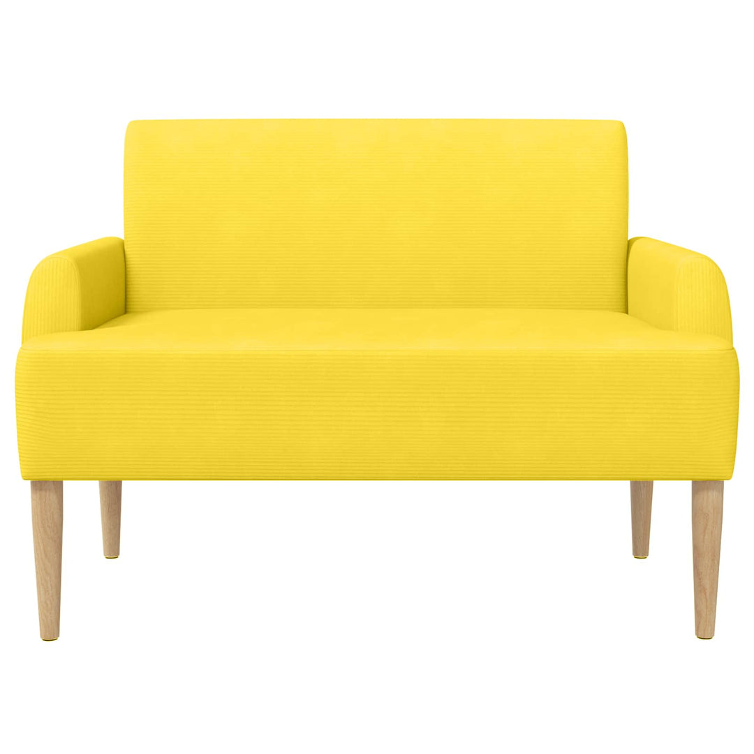 Loveseat Med Knapprapport Ljusgul 116 X 67 X 81 Cm Kordread Tyg