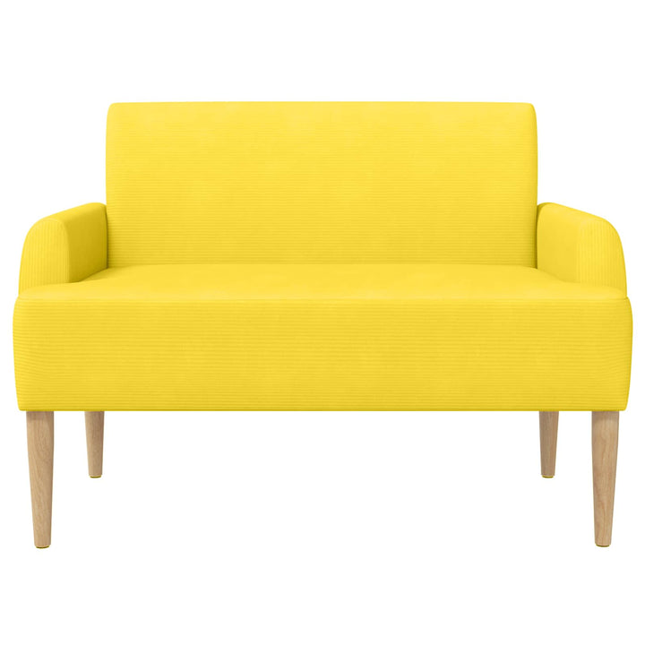 Loveseat Med Knapprapport Ljusgul 116 X 67 X 81 Cm Kordread Tyg