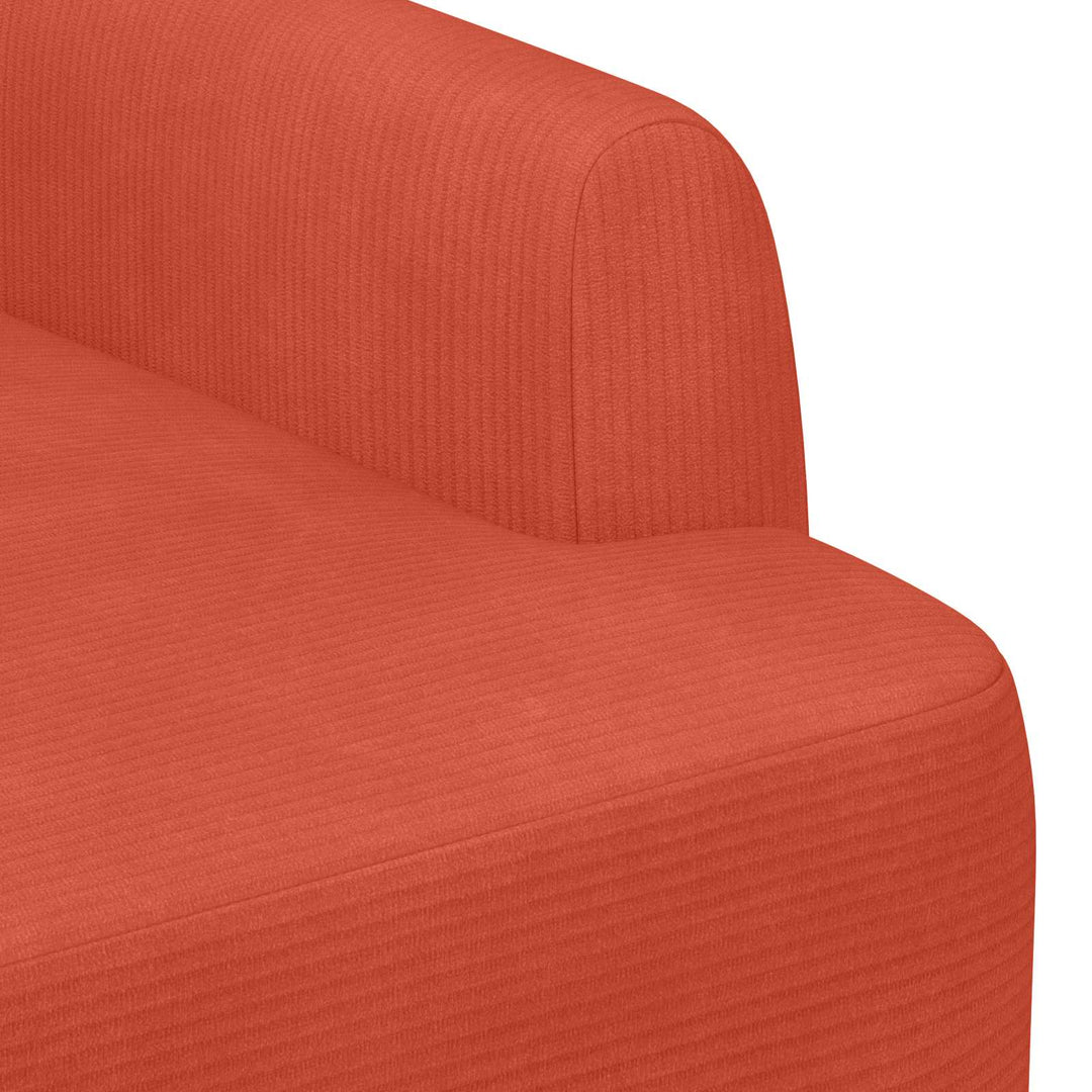 Loveseat Med Knapprapport Röd Orange 116 X 67 X 81 Cm
