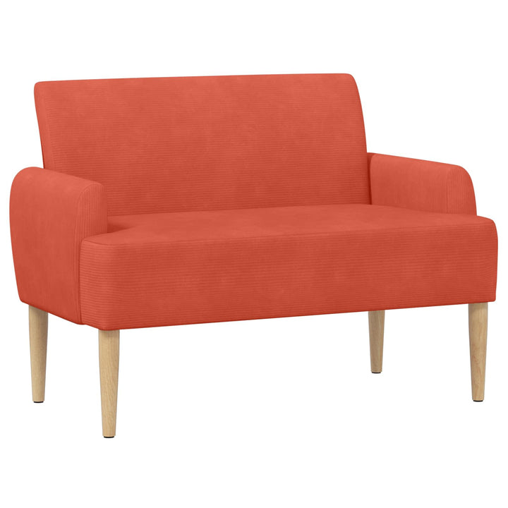 Loveseat Med Knapprapport Röd Orange 116 X 67 X 81 Cm