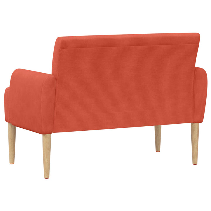 Loveseat Med Knapprapport Röd Orange 116 X 67 X 81 Cm