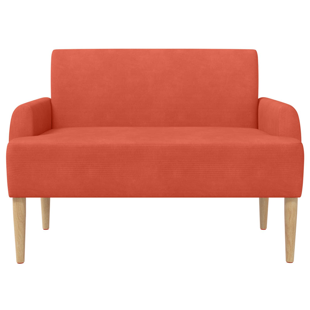 Loveseat Med Knapprapport Röd Orange 116 X 67 X 81 Cm