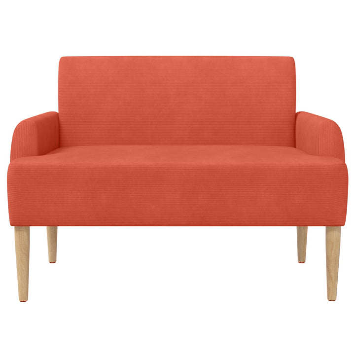 Loveseat Med Knapprapport Röd Orange 116 X 67 X 81 Cm