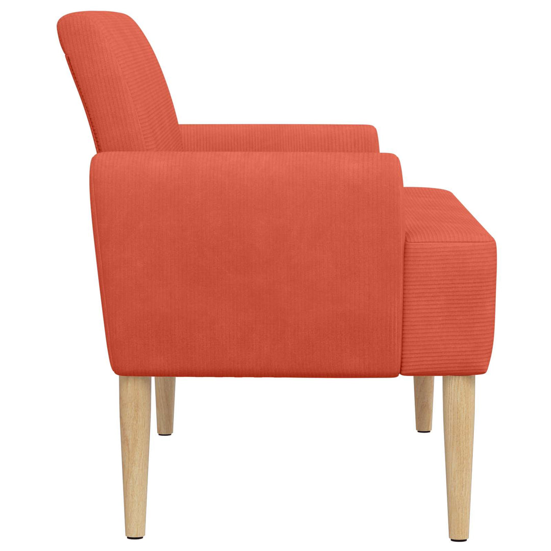 Loveseat Med Knapprapport Röd Orange 116 X 67 X 81 Cm