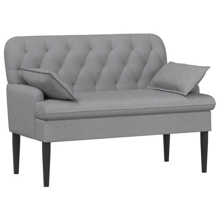Loveseat Med Knapprapport Ljusgrå 111 X 68 X 80 Cm Tyg