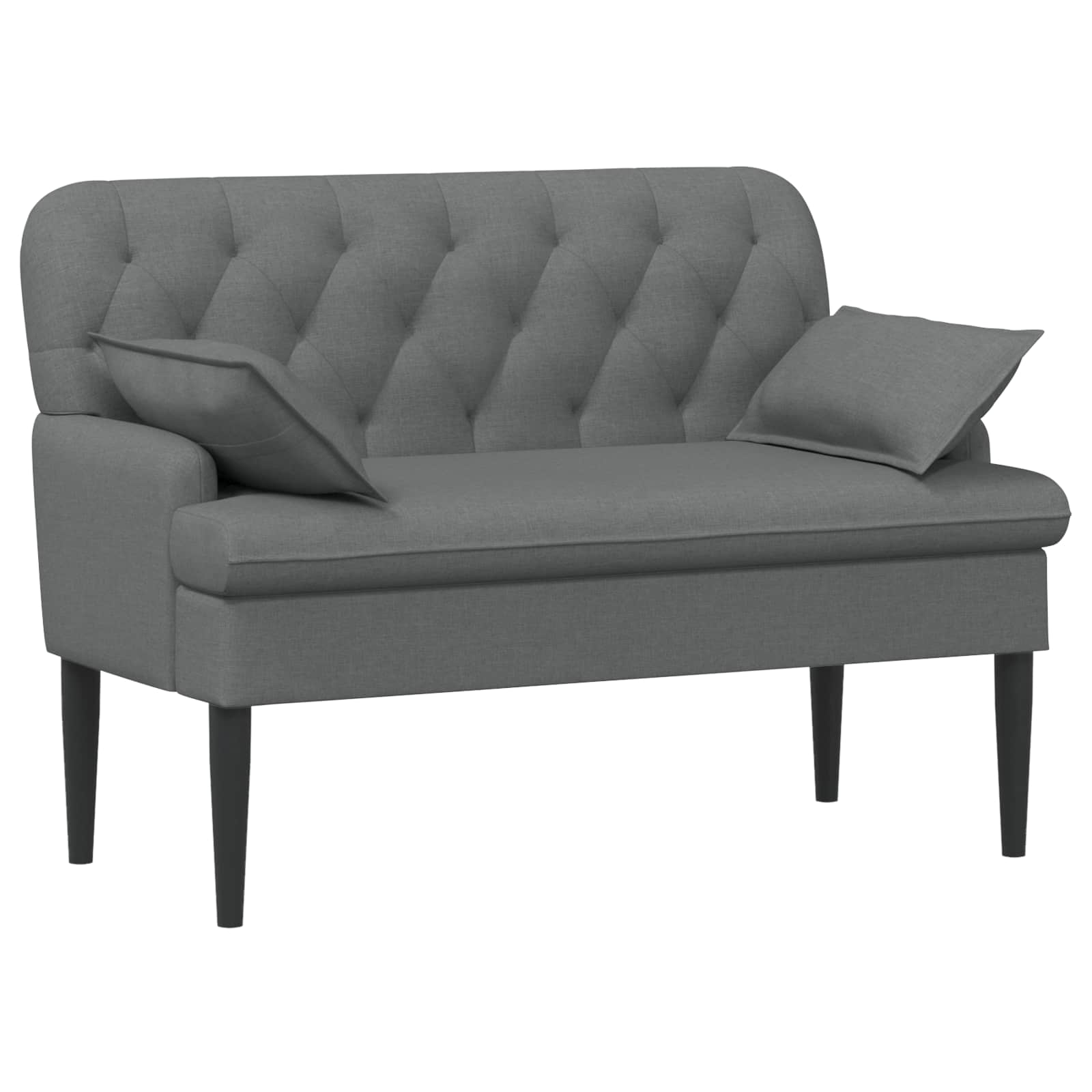 Loveseat Med Knapprapport Mörkgrå 111 X 68 X 80 Cm Tyg