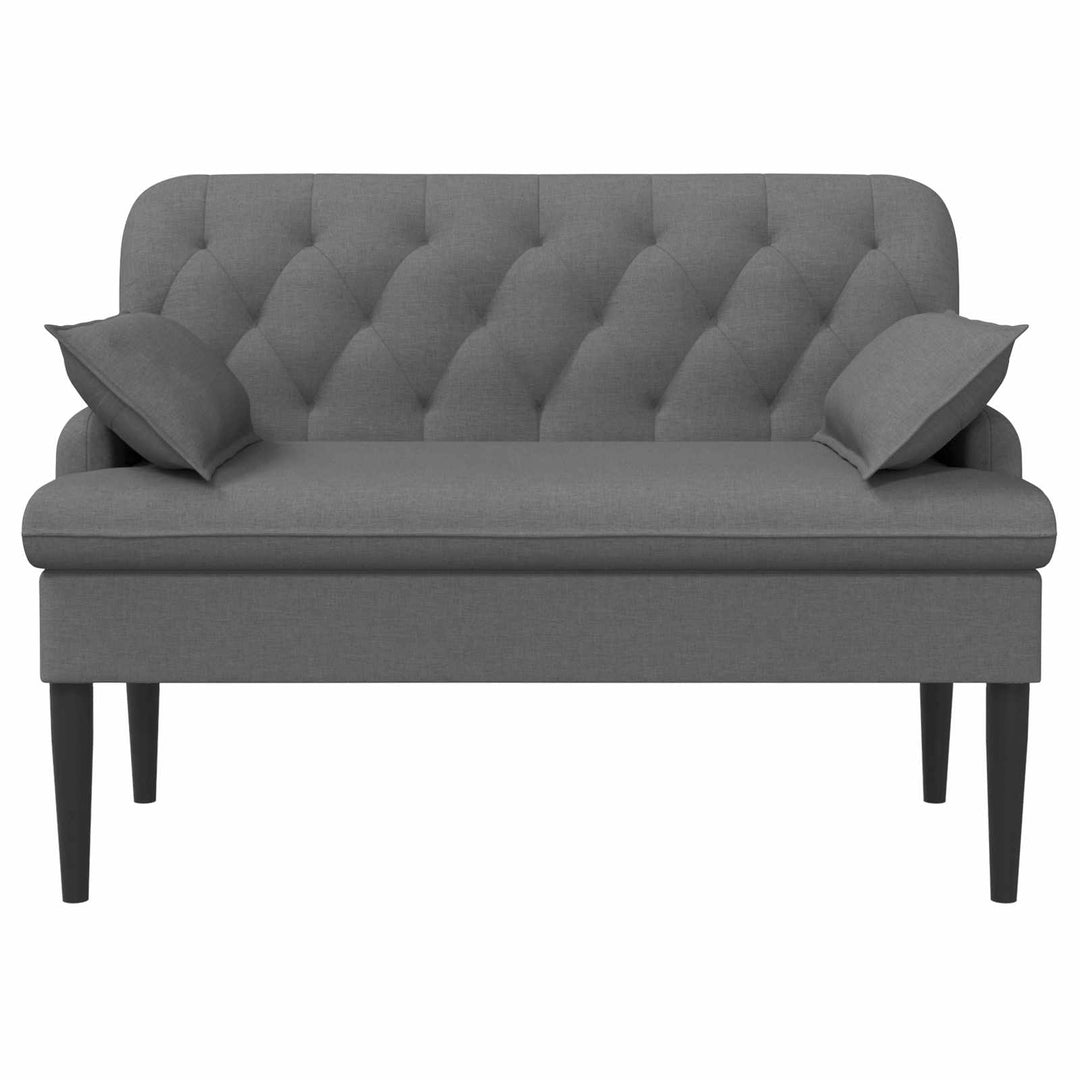 Loveseat Med Knapprapport Mörkgrå 111 X 68 X 80 Cm Tyg
