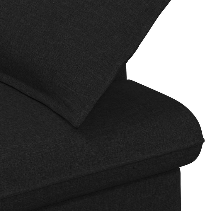 Loveseat Med Knapprapport Svart 111 X 68 X 80 Cm Tyg