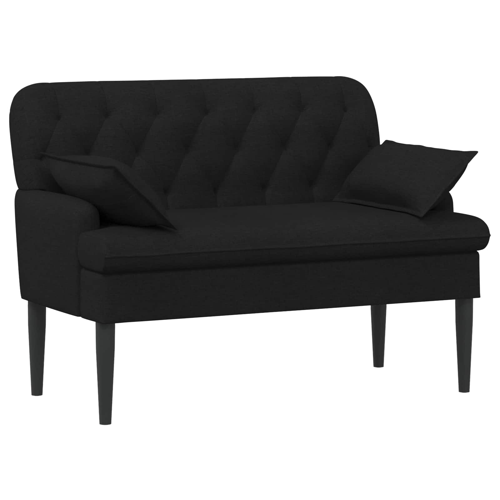 Loveseat Med Knapprapport Svart 111 X 68 X 80 Cm Tyg