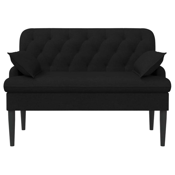 Loveseat Med Knapprapport Svart 111 X 68 X 80 Cm Tyg