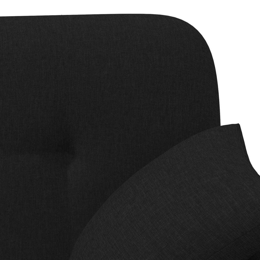 Loveseat Med Knapprapport Svart 120 X 65 X 79 Cm Tyg