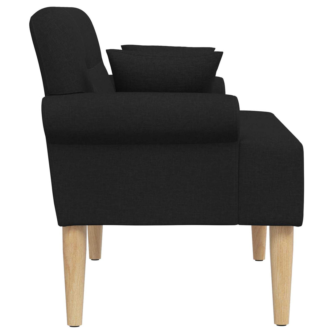 Loveseat Med Knapprapport Svart 120 X 65 X 79 Cm Tyg