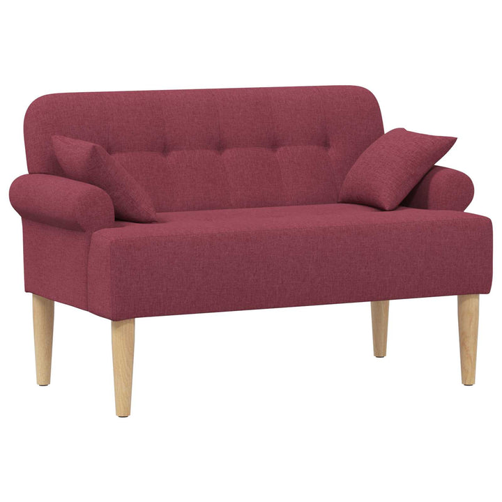 Loveseat Med Knapprapport Vinröd 120 X 65 X 79 Cm Tyg