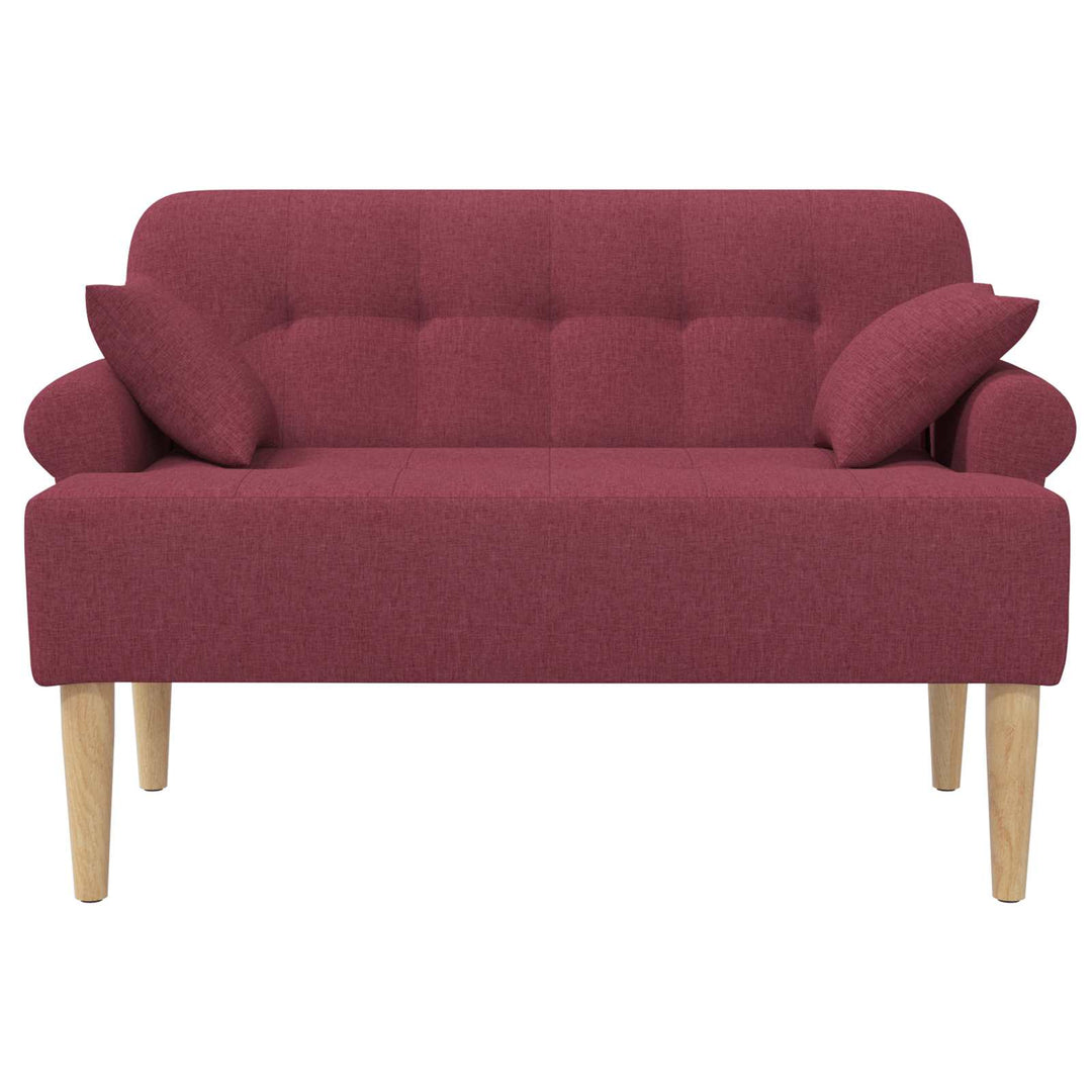 Loveseat Med Knapprapport Vinröd 120 X 65 X 79 Cm Tyg