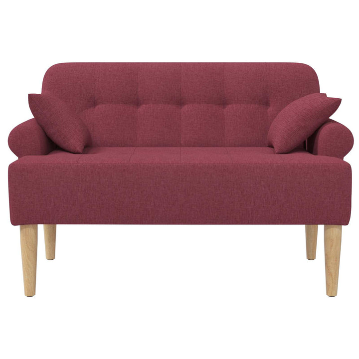 Loveseat Med Knapprapport Vinröd 120 X 65 X 79 Cm Tyg