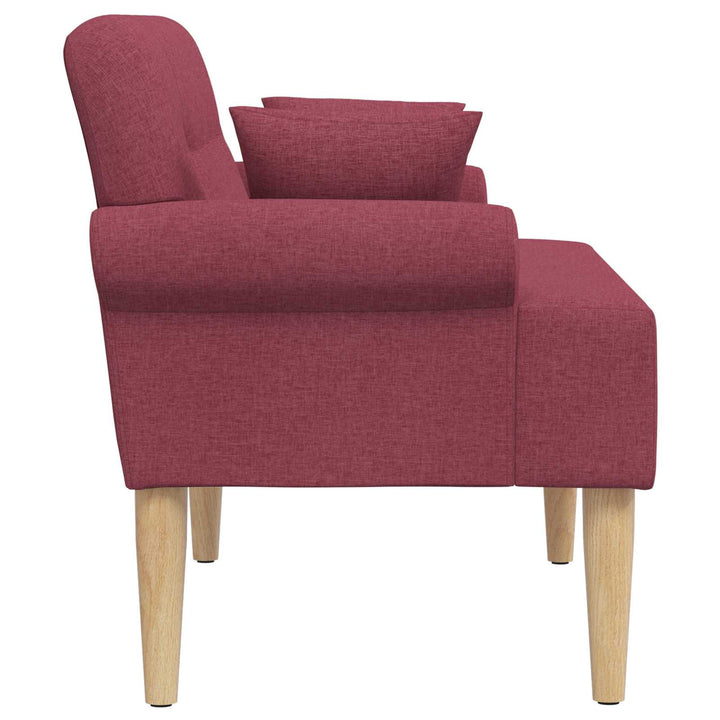 Loveseat Med Knapprapport Vinröd 120 X 65 X 79 Cm Tyg
