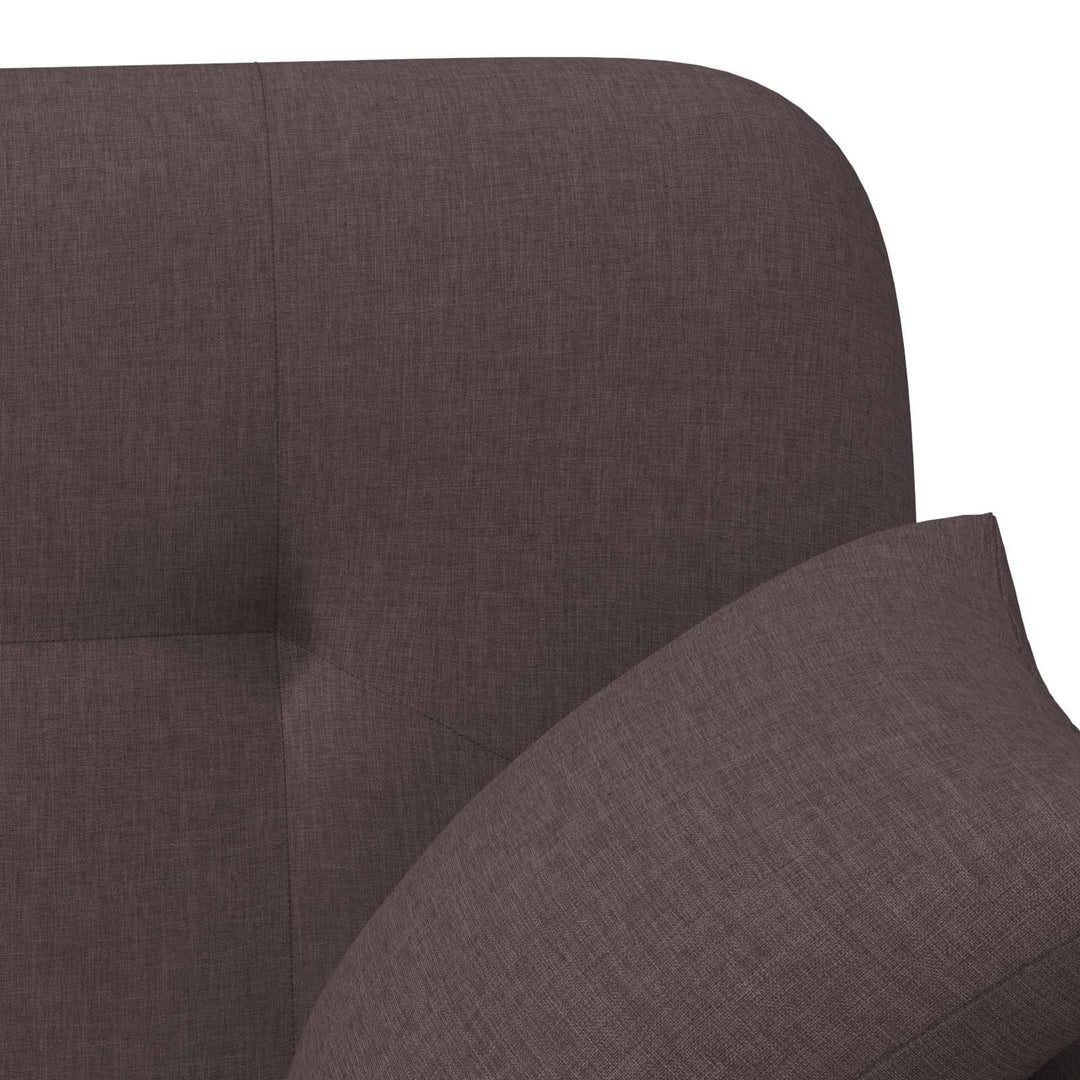 Loveseat Med Knapprapport Mörkbrun 120 X 65 X 79 Cm Tyg