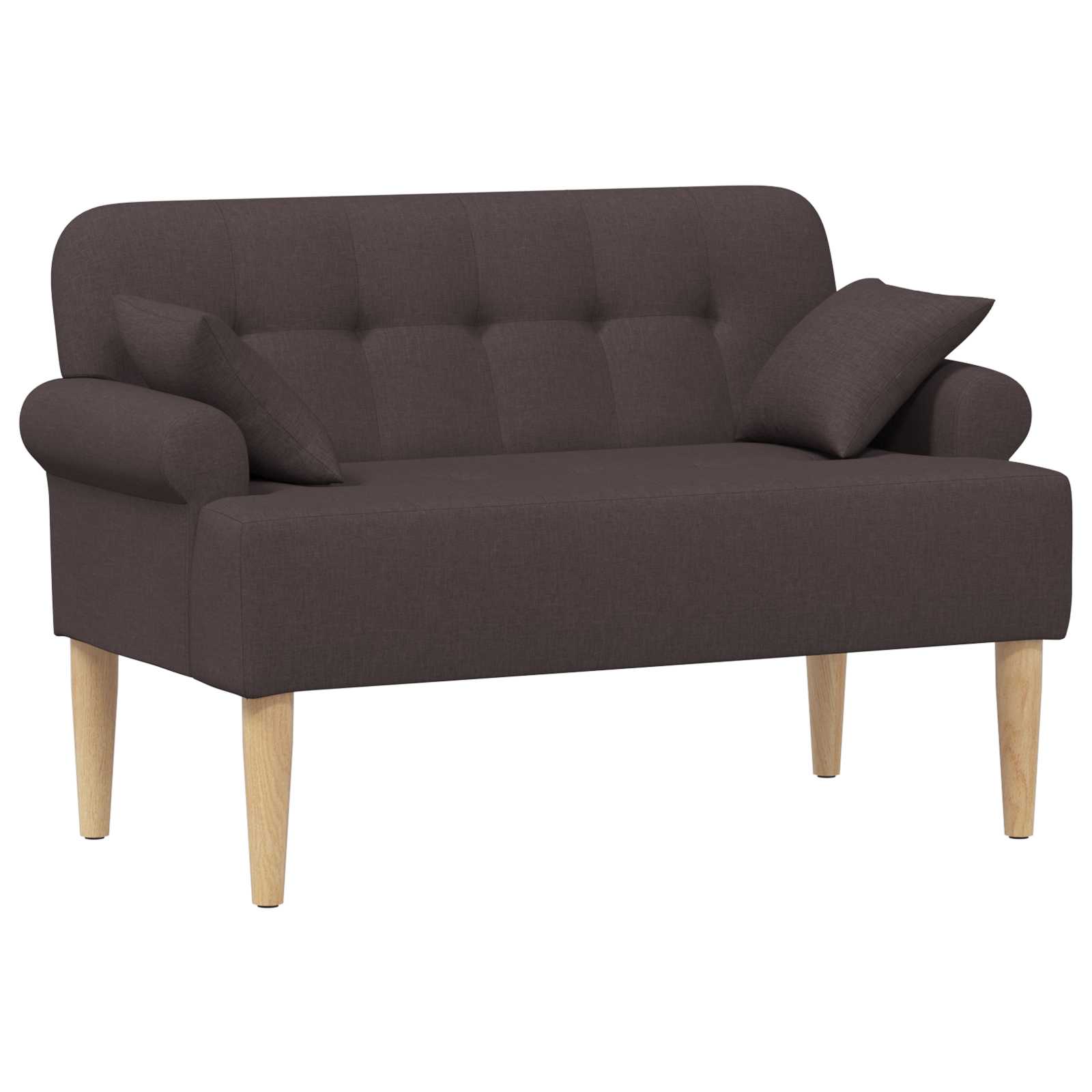 Loveseat Med Knapprapport Mörkbrun 120 X 65 X 79 Cm Tyg