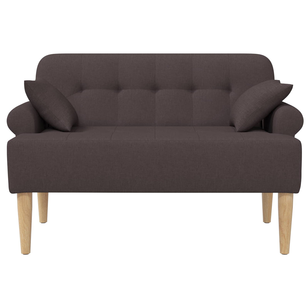 Loveseat Med Knapprapport Mörkbrun 120 X 65 X 79 Cm Tyg