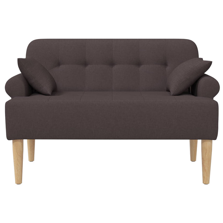 Loveseat Med Knapprapport Mörkbrun 120 X 65 X 79 Cm Tyg