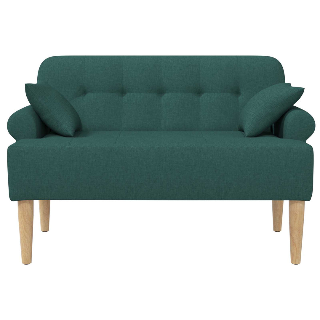 Loveseat Med Knapprapport Mörkgrön 120 X 65 X 79 Cm Tyg